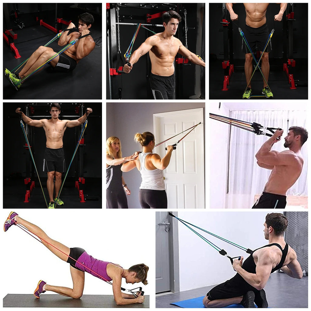 Bodybuilding Resistance Bands Set – Multi-Function Tensioner for Total Muscle Training